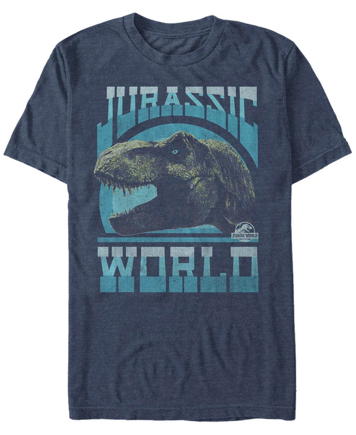 Mens Jurassic World Two T-Rex Vintage Profile Tee Navy Grey Product Image