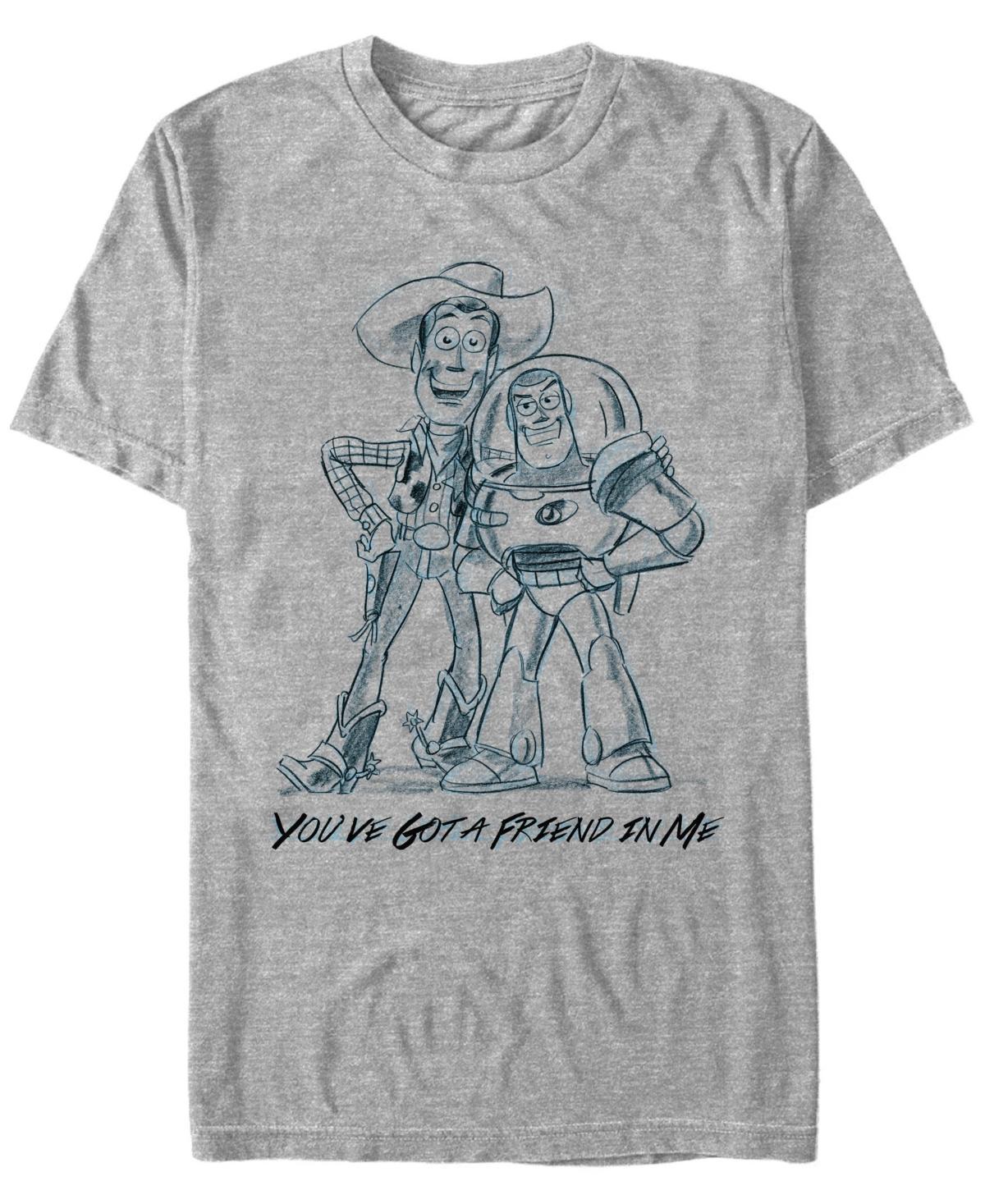 Disney Pixar Mens Toy Story Woody and Buzz You Gotta Friend Sketch Short Sleeve T-Shirt Product Image