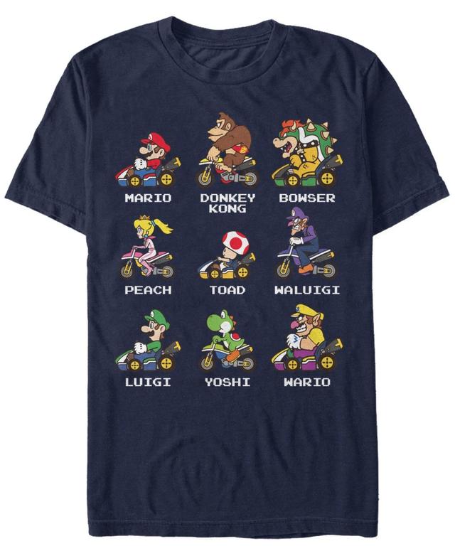 Mens Mario Kart Retro Kart Racers Tee Blue Product Image