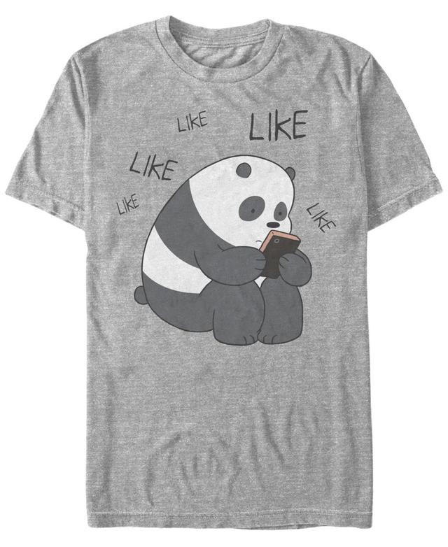 Mens Cartoon Network We Bare Bears Like Like Like Texting Graphic Tee Athletic Grey Product Image