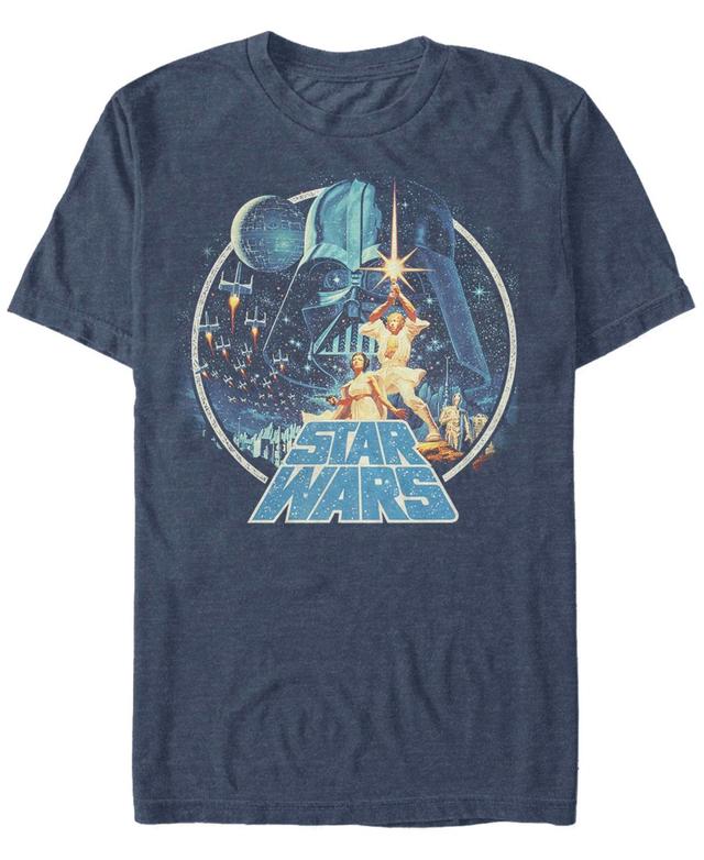 Mens Star Wars Character Collage Circle Portrait Logo Tee Navy Grey Product Image