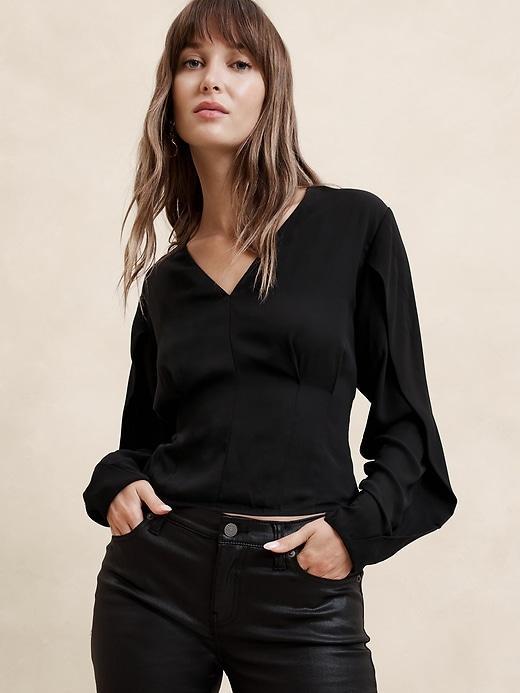 Draped-Sleeve Top product image