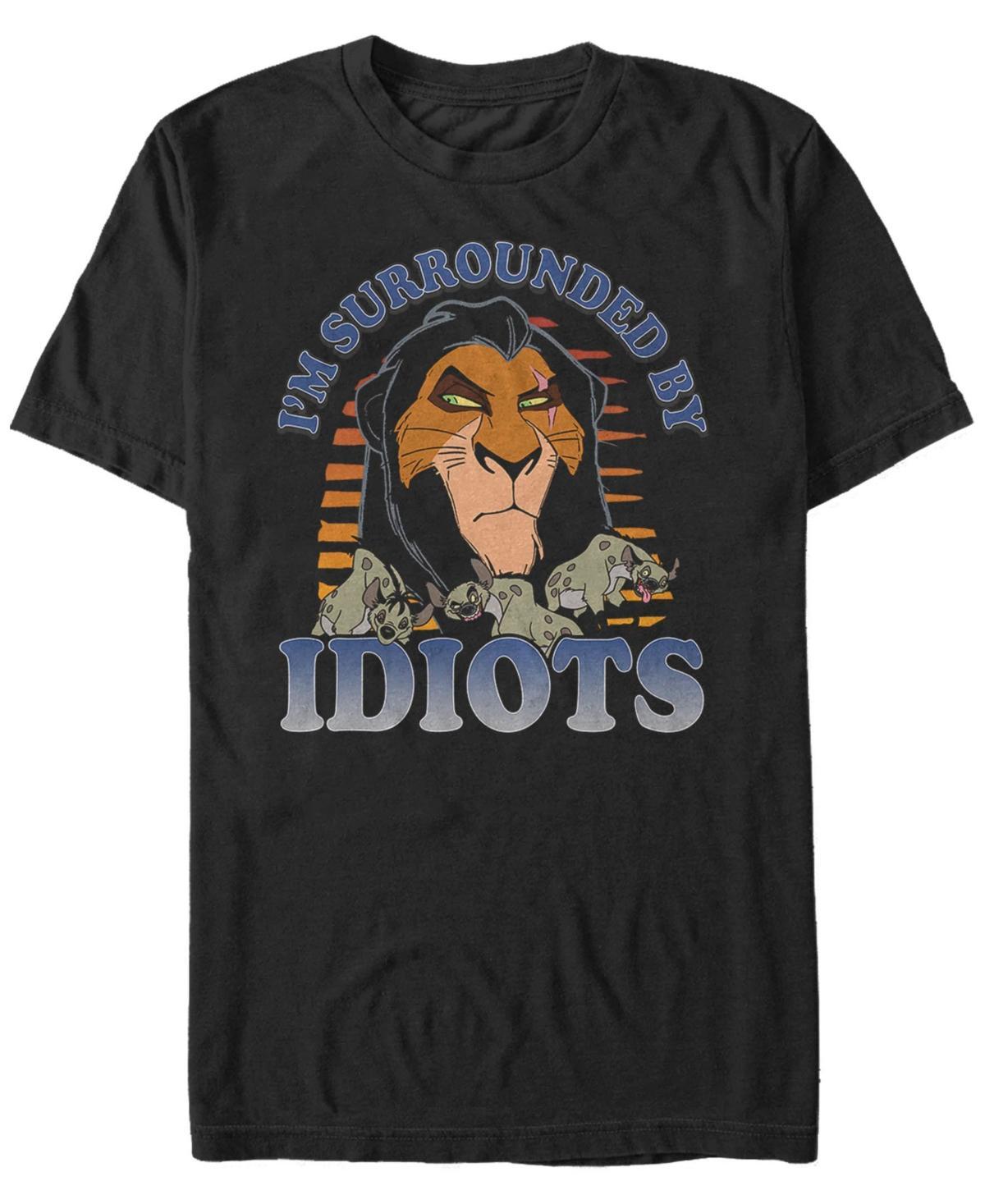 Fifth Sun Mens Disney The Lion King Scar Surrounded by Idiots Sunset Poster Short Sleeve T-shirt Product Image