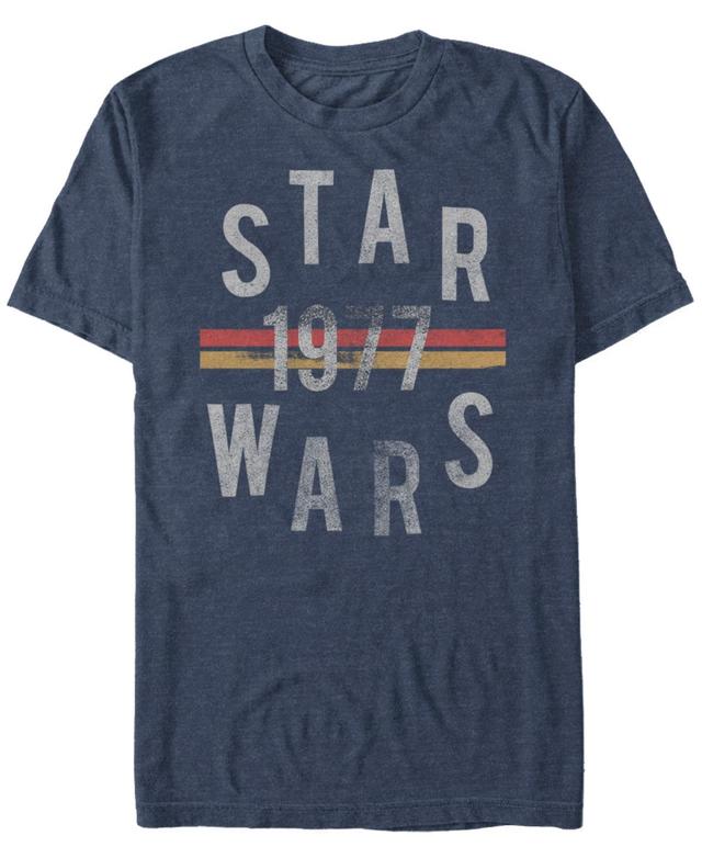 Mens Star Wars 1977 Retro Graphic Tee Navy Grey Product Image