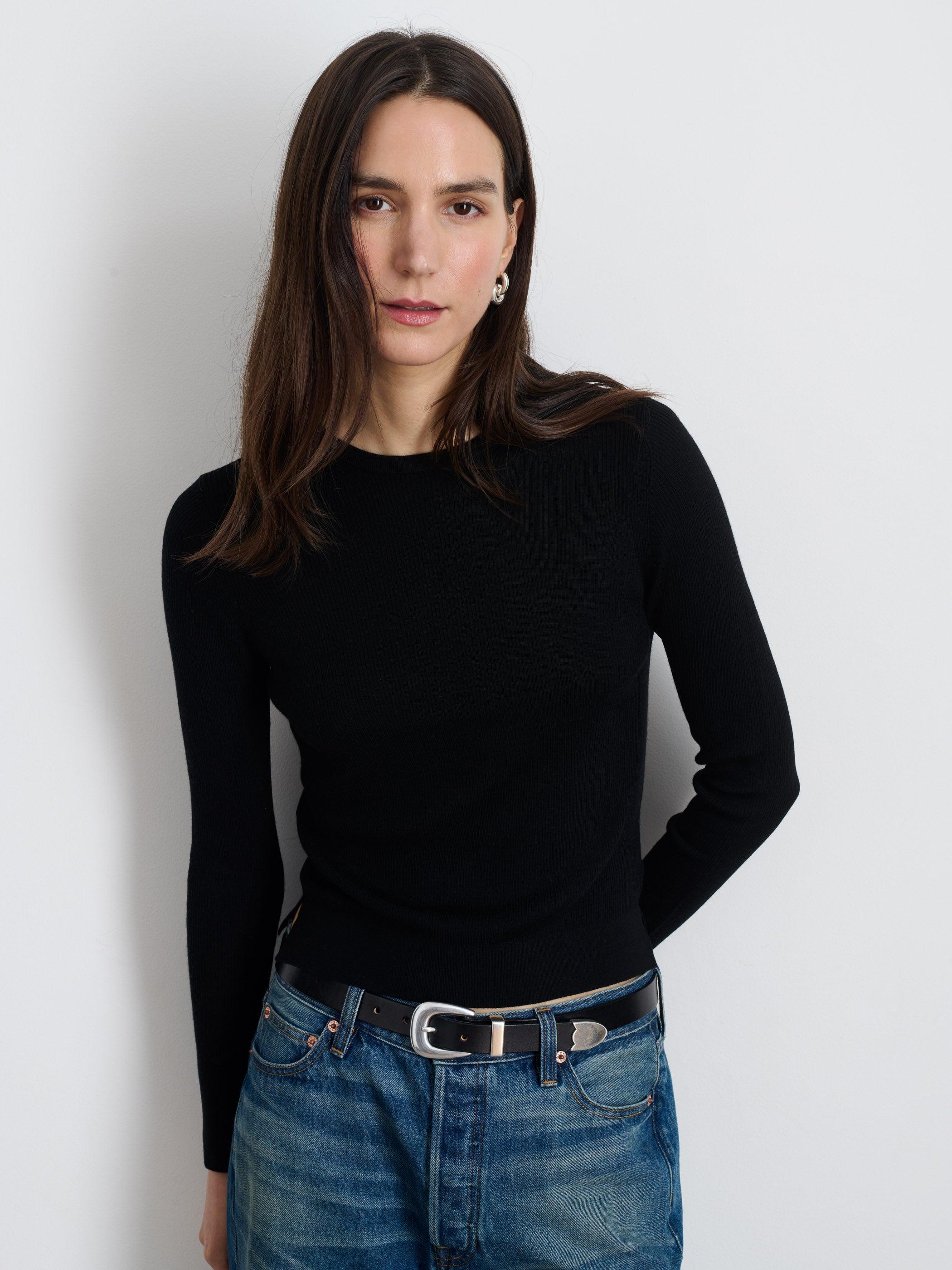 Ava Long-Sleeve Sweater Tee In Extra Fine Merino Female Product Image