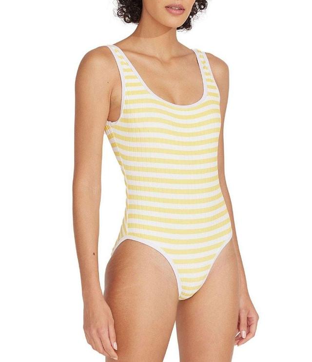 SOLID & STRIPED The Anne-Marie Scoop Neck Open Back Striped One Piece Swimsuit Product Image