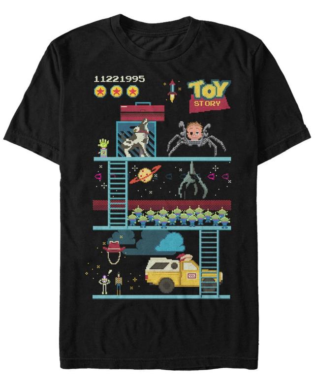 Disney Pixar Mens Toy Story 8-Bit Video Game Scene Short Sleeve T-Shirt Product Image