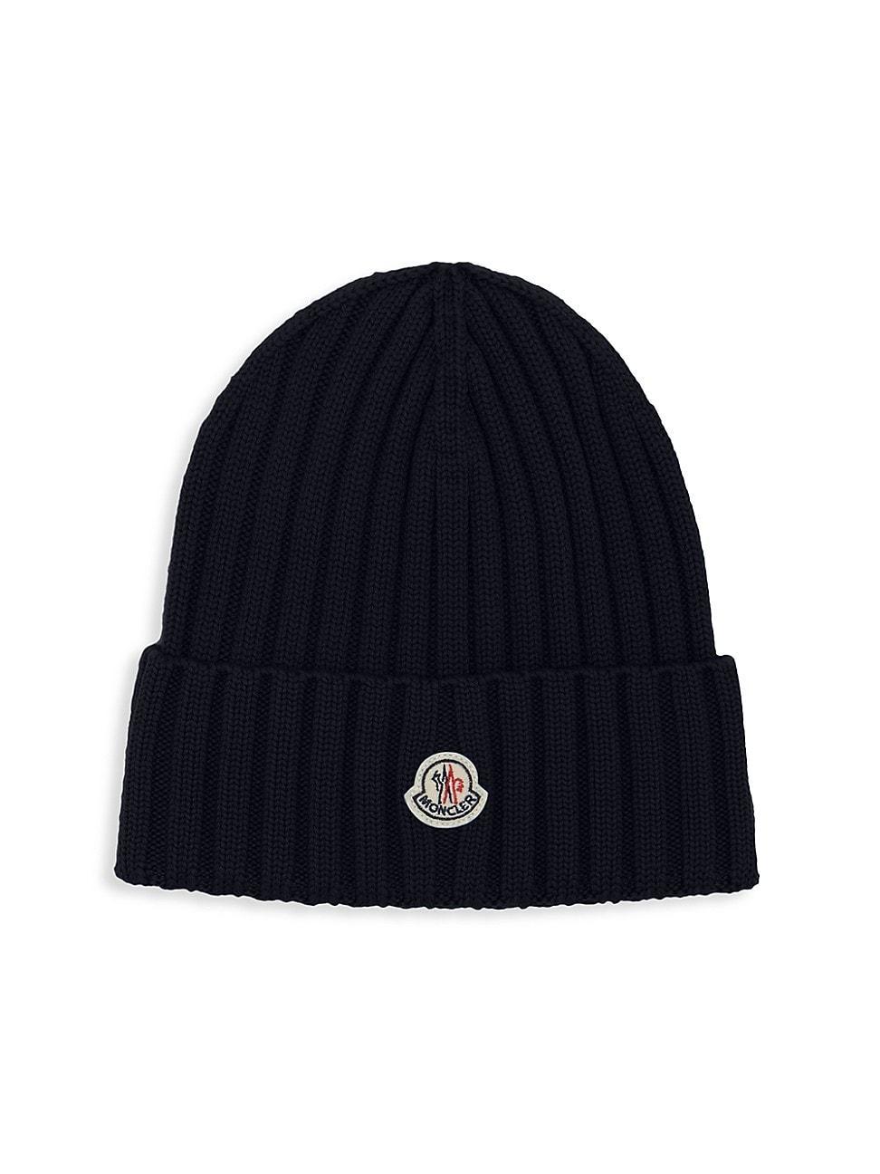 Moncler Logo Patch Cuff Virgin Wool Rib Beanie Product Image