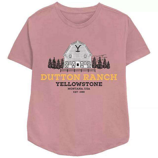 Womens Yellowstone Dutton Ranch Barn Relaxed Fit Graphic Tee, Girls Product Image