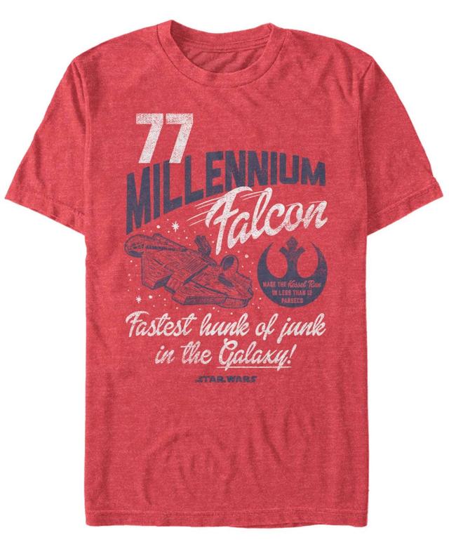 Mens Star Wars Millennium Falcon Fly By Vintage Tee Red Grey Product Image