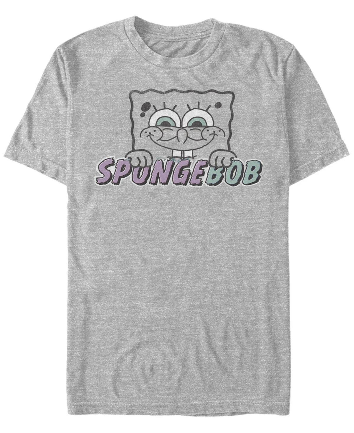 Mens SpongeBob SquarePants Big Face Outline Tee Athletic Grey Product Image