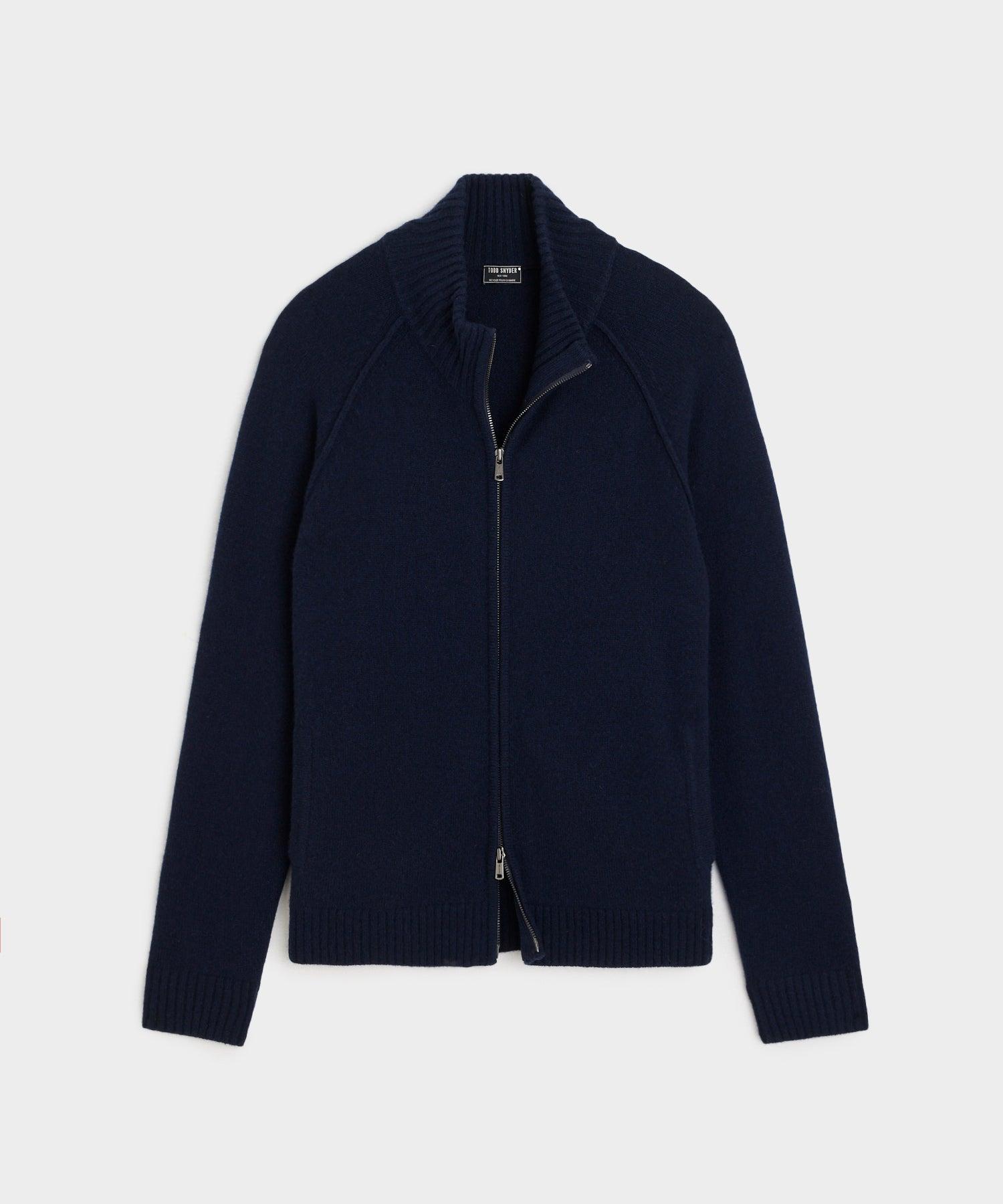 Nomad Cashmere Full-Zip Sweater in Navy Product Image