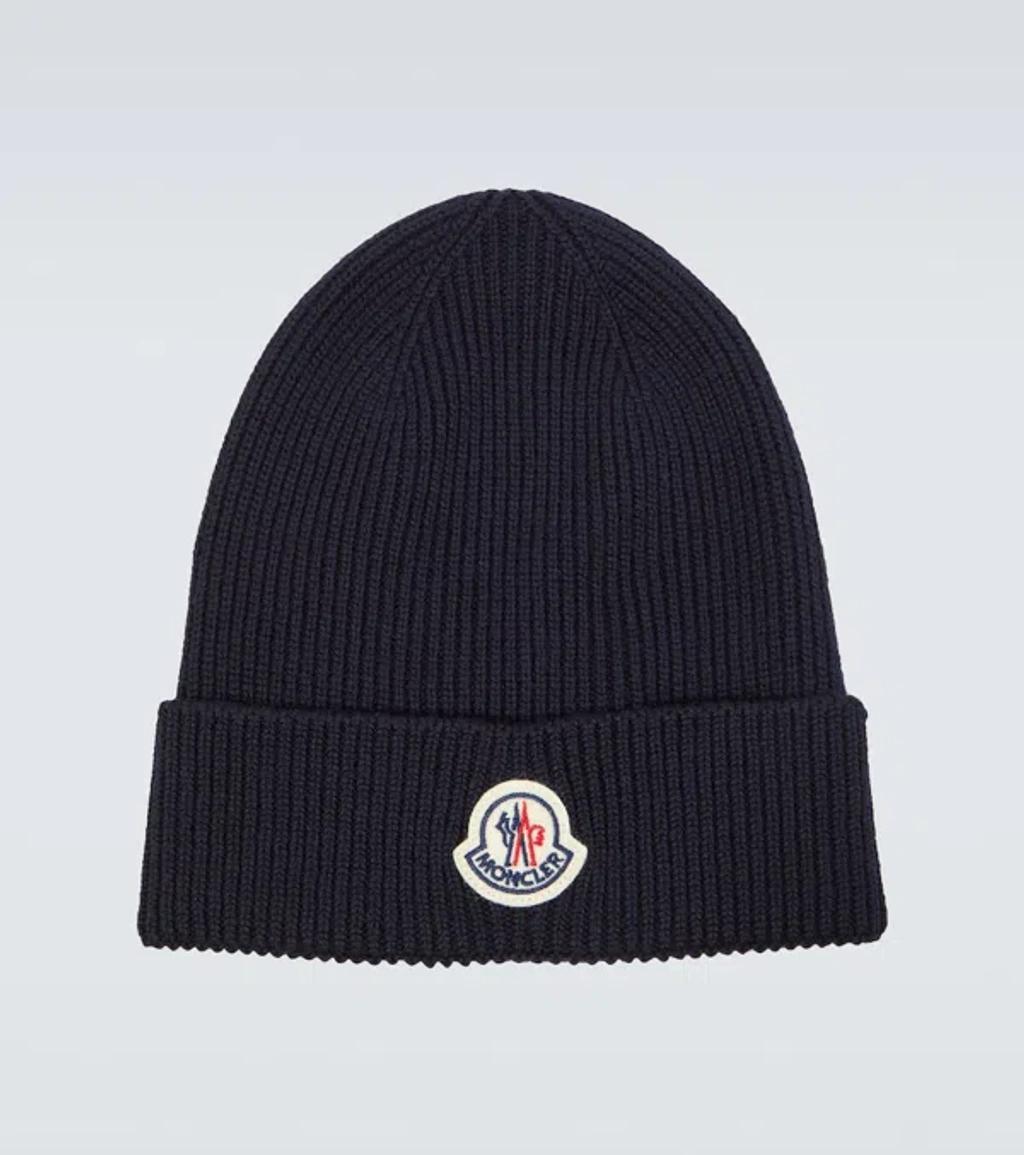 Logo Wool Beanie In Blue Product Image