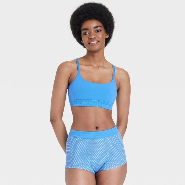 Womens Bralette and Boy Shorts Set - Colsie Blue Product Image