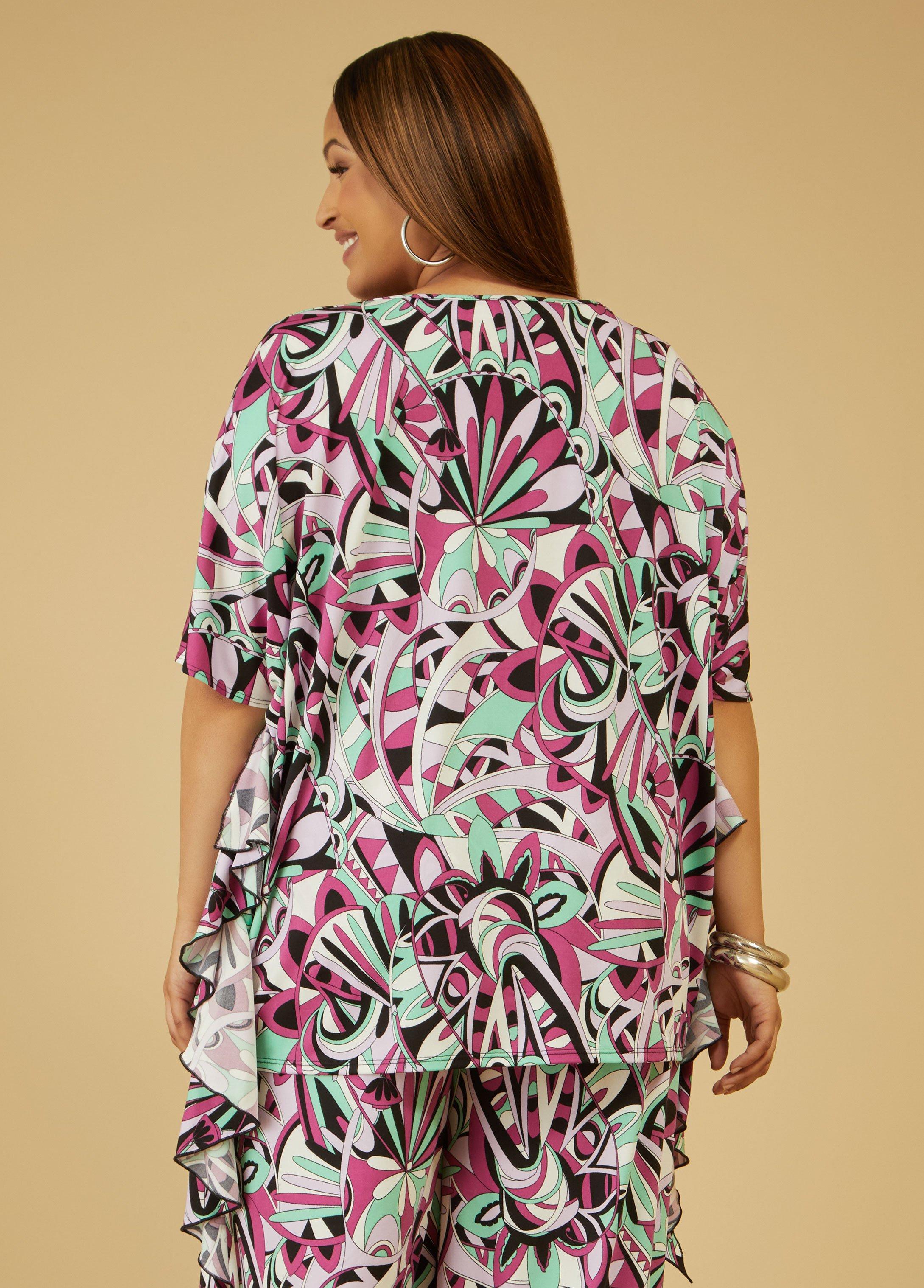 Plus Size Abstract Print Tunic Ashley Stewart Product Image