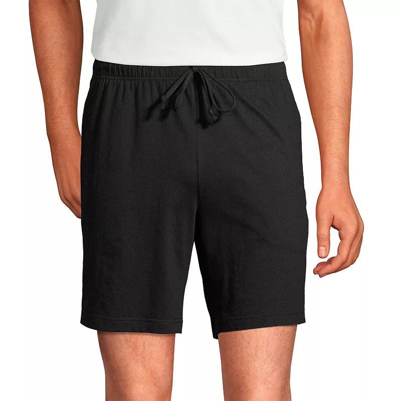 Big & Tall Lands End Knit Jersey Pajama Shorts, Mens Grey Product Image