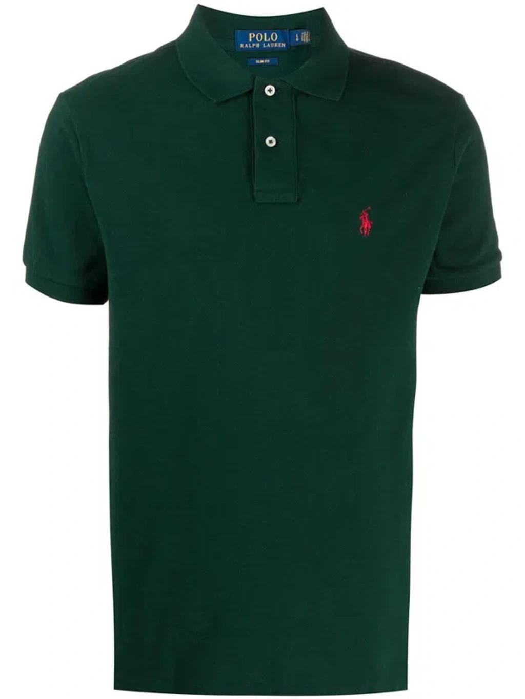 Logo Embroidered Polo Shirt In Green Product Image