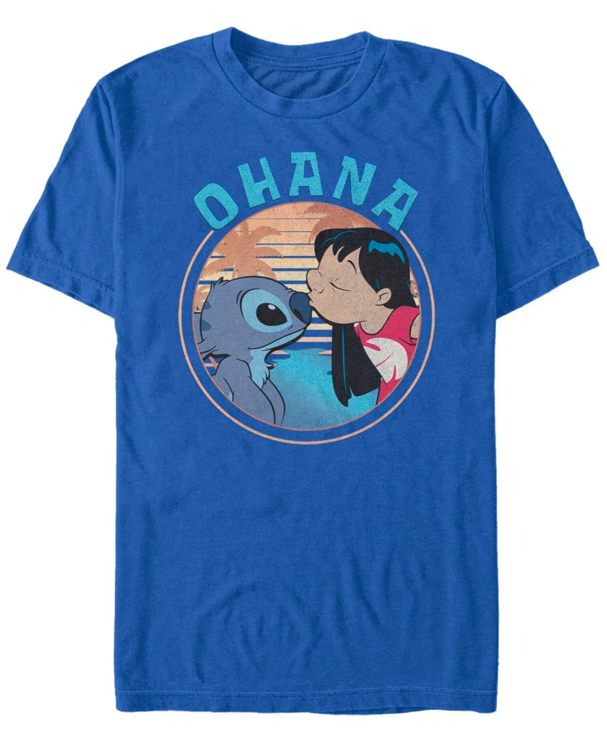 Disneys Lilo & Stitch Mens Ohana Portrait Tee Blue Product Image