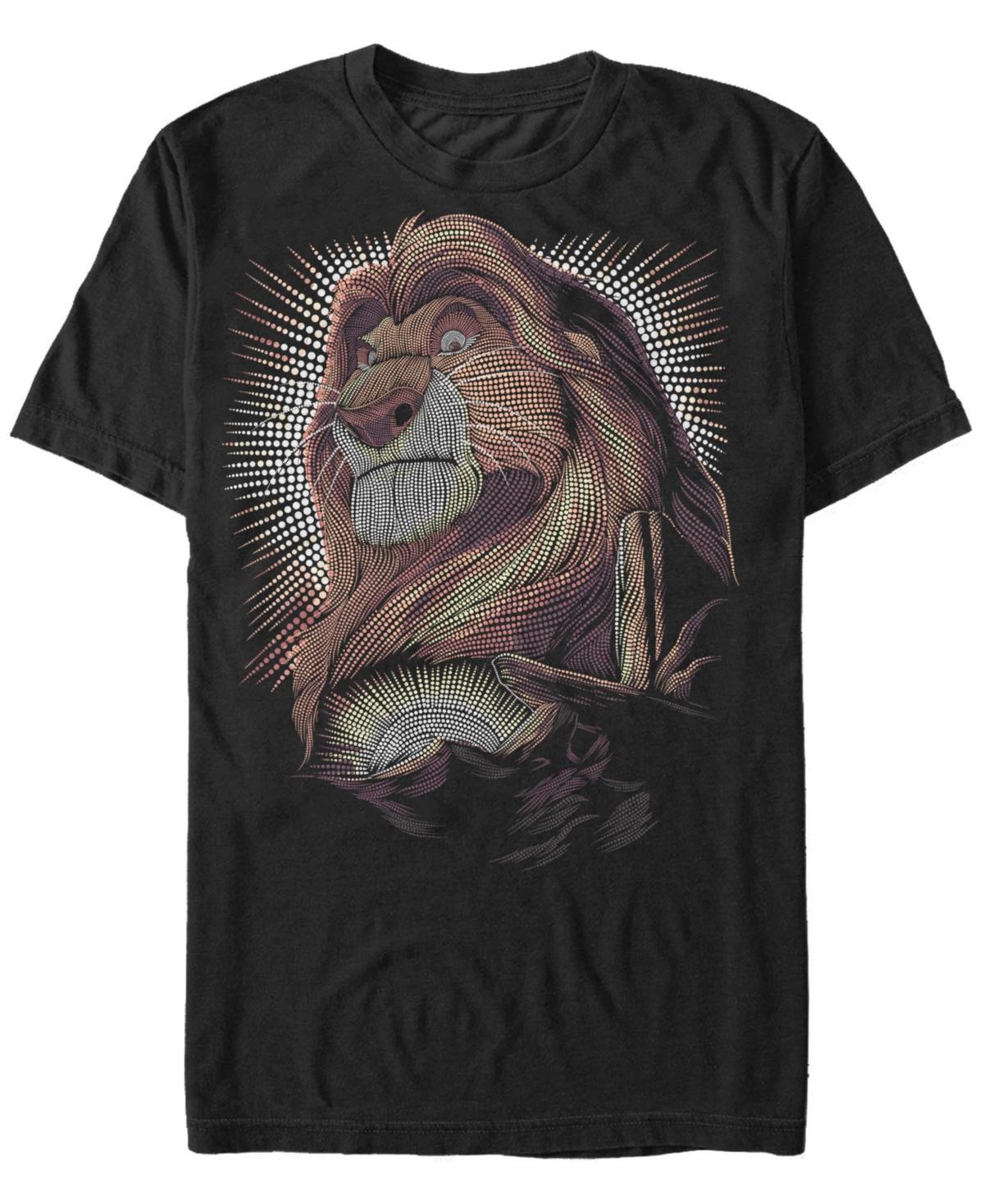 Disney Mens Lion King Mufasa Pride Rock Dot Art Retro Portrait Short Sleeve T-Shirt Product Image