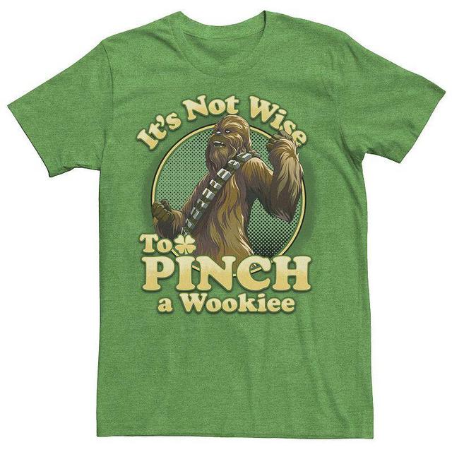 Mens Star Wars Chewbacca Its Not Wise To Pinch A Wookie Tee Kelly Grey Product Image