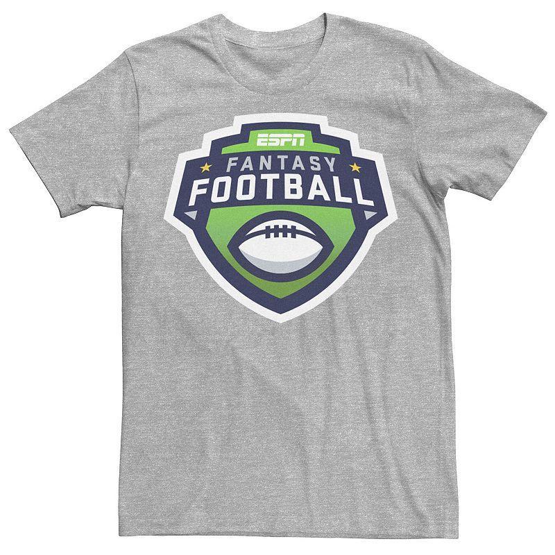 Mens ESPN Fantasy Football Left Chest Logo Tee Athletic Grey Product Image