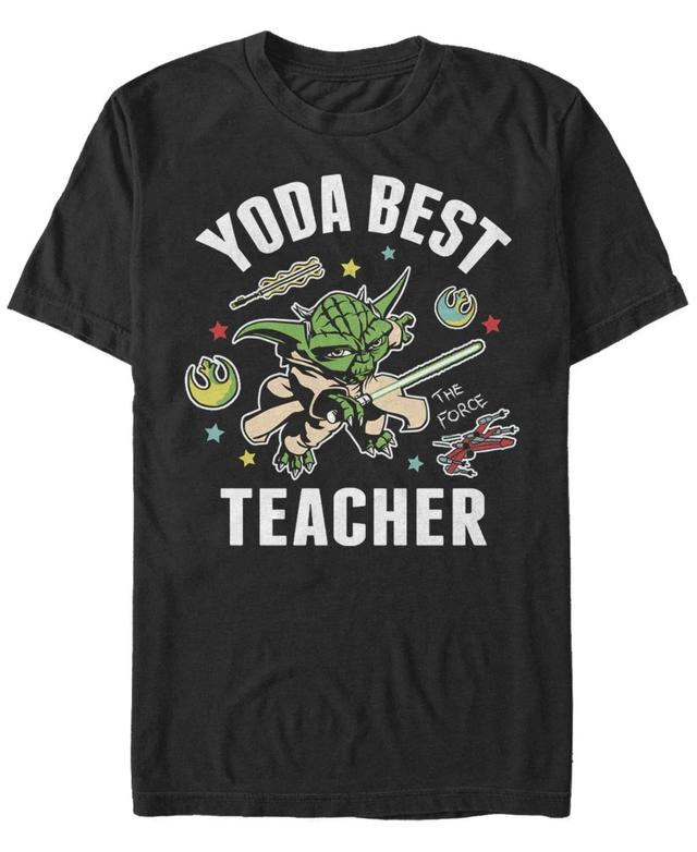 Mens Star Wars Yoda Best Teacher Homework Portrait Tee Product Image