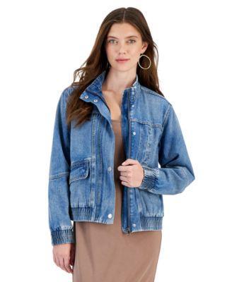 And Now This Womens Denim Bomber Jacket Product Image