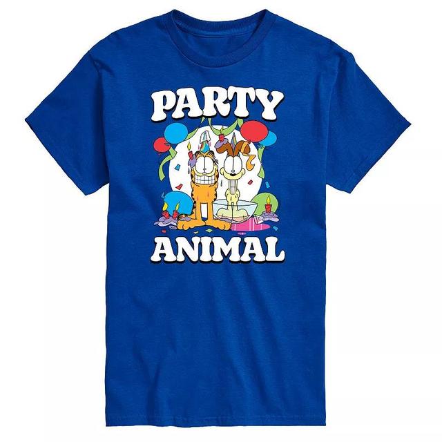 Mens Garfield Party Animal Graphic Tee Med Blue Product Image