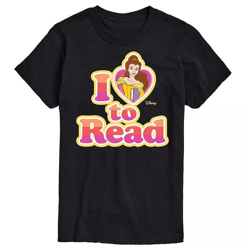 Disney Princess Big & Tall Belle I Love To Read Graphic Tee, Mens Blue Product Image