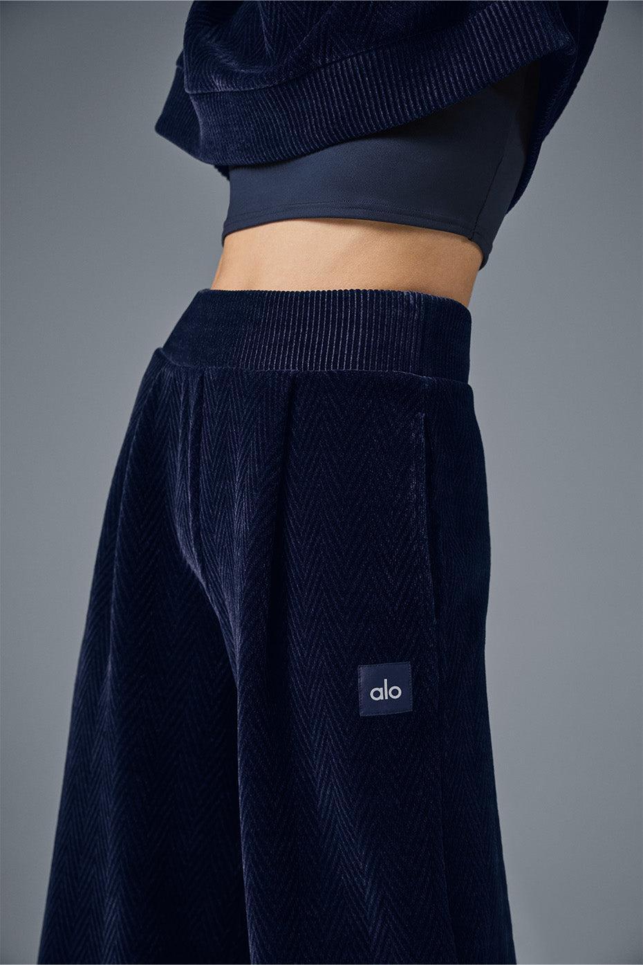 High-Waist Cozy Day Wide Leg Pant - Navy Female Product Image