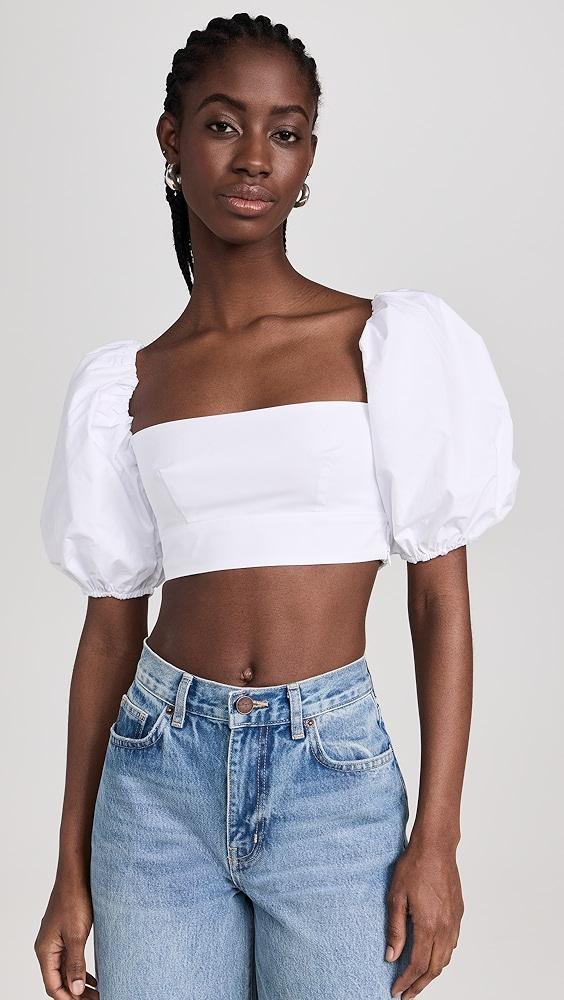 Susana Monaco Poplin Puff Sleeve Crop Top | Shopbop Product Image