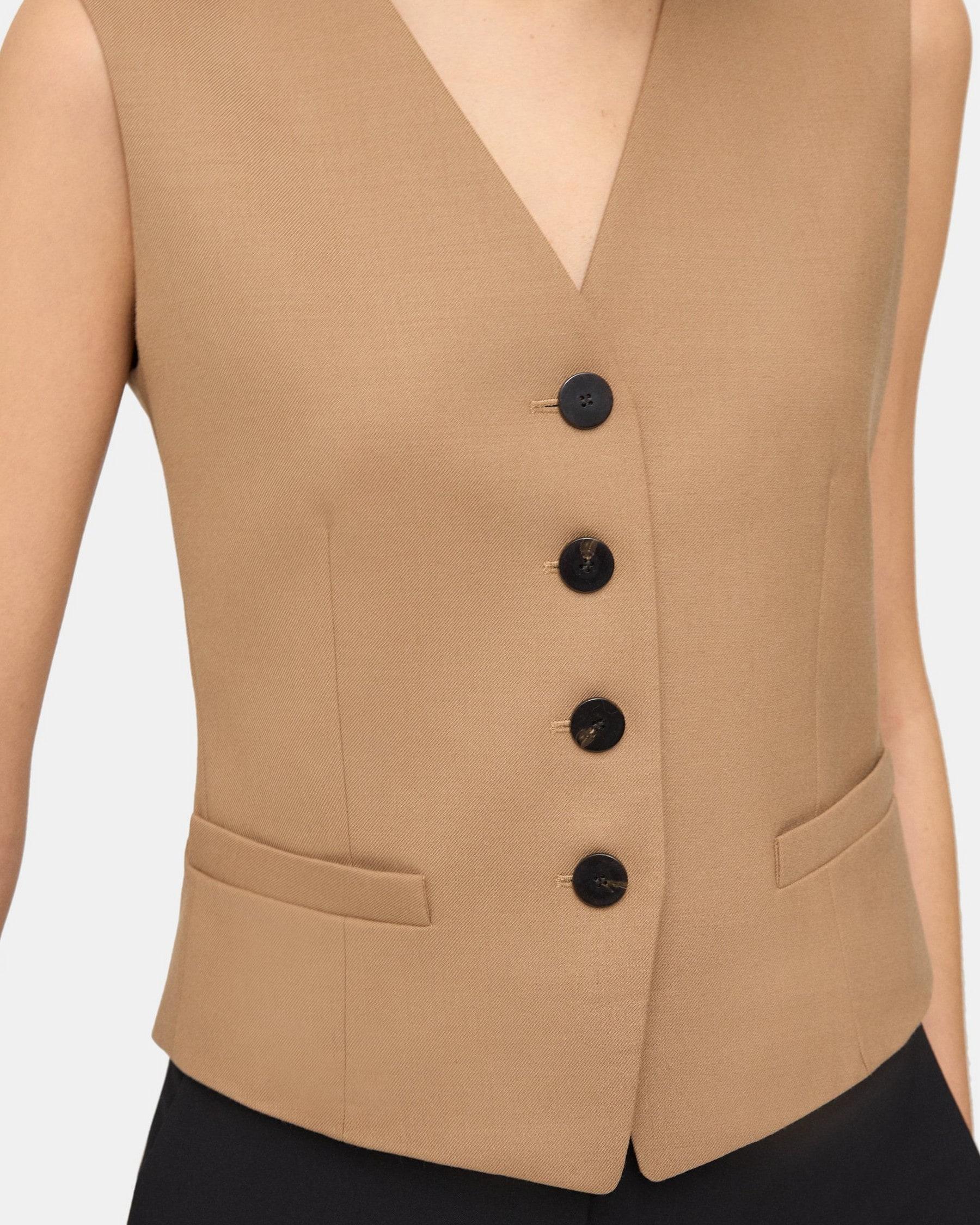 Tailored Vest in Wool Flannel Product Image