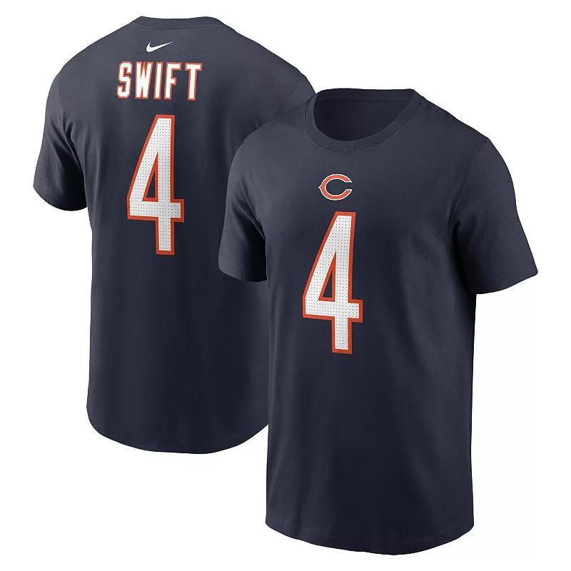 Mens Nike DAndre Swift Chicago Bears Player Name & Number T-Shirt Blue Product Image