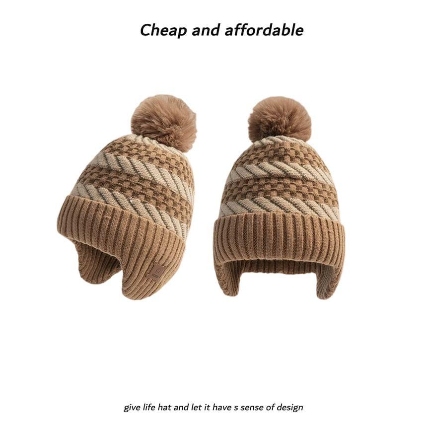 Pom Pom Knit Trapper Hat Product Image