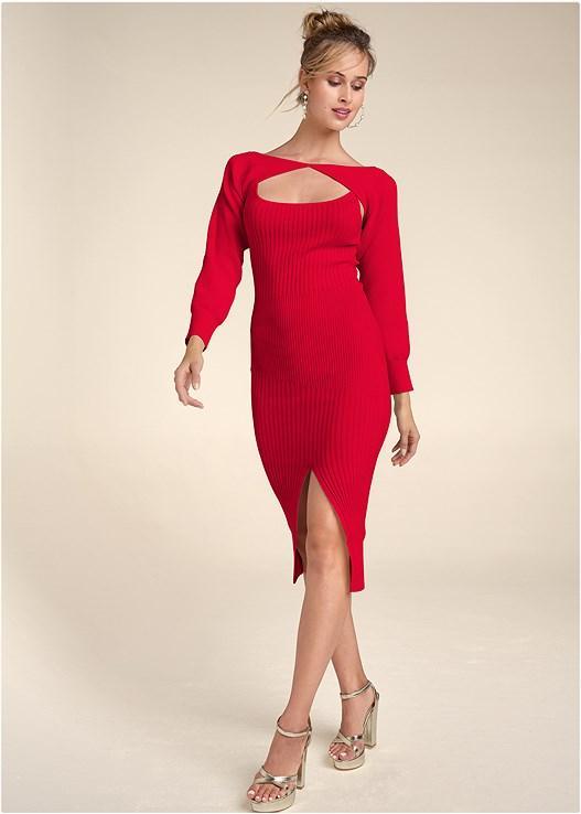 Sweater Dress With Shrug Product Image