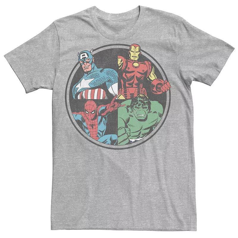 Mens Marvel Avengers Classsic Circle Group Shot Tee Athletic Grey Product Image