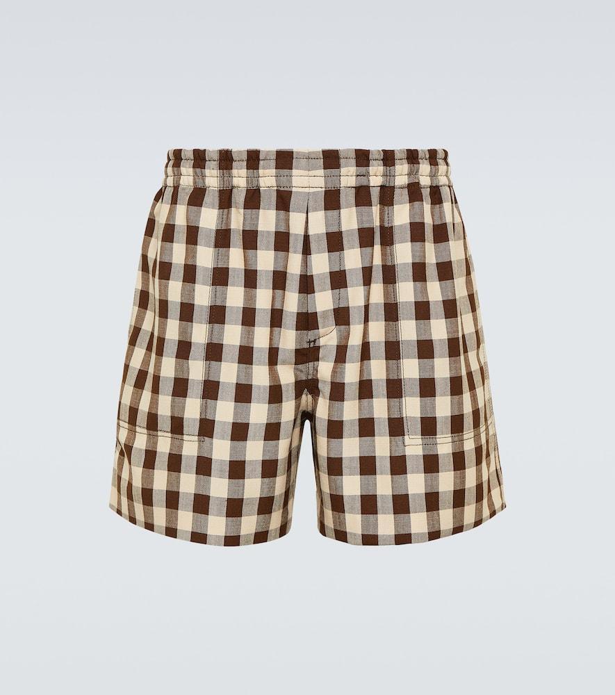 BODE Gilbert Check Shorts In Brown Product Image