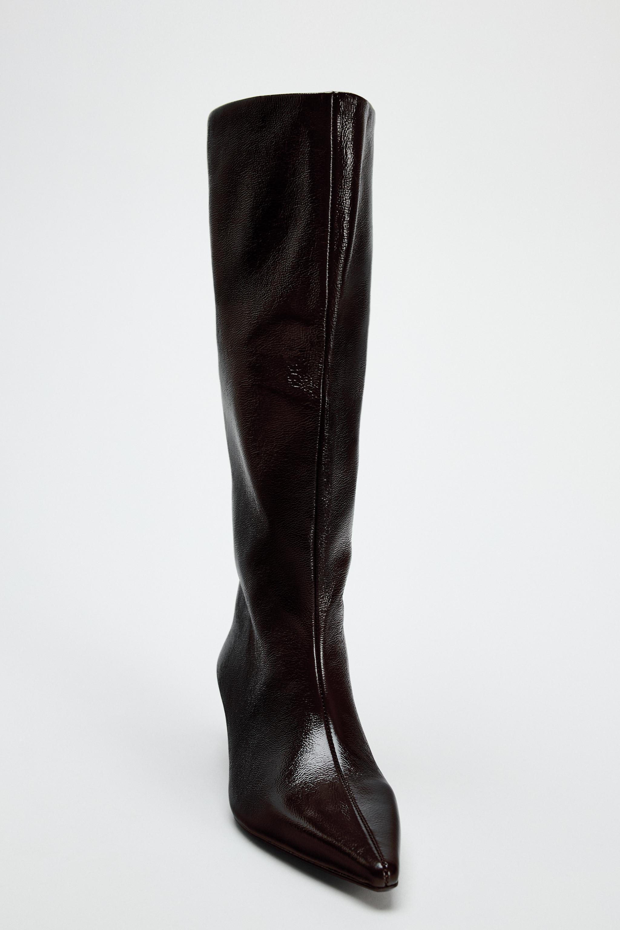 KITTEN HEEL KNEE HIGH BOOTS Product Image