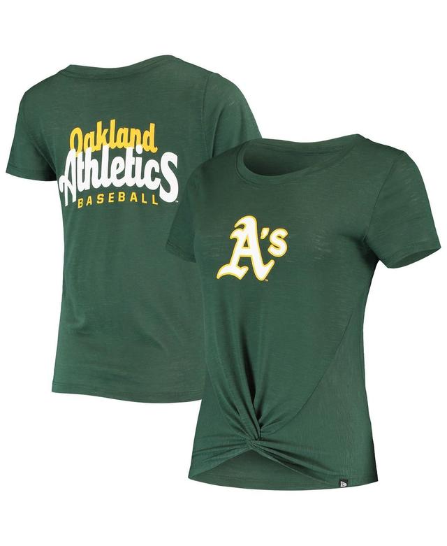 Womens New Era Oakland Athletics 2-Hit Front Twist Burnout T-Shirt Product Image