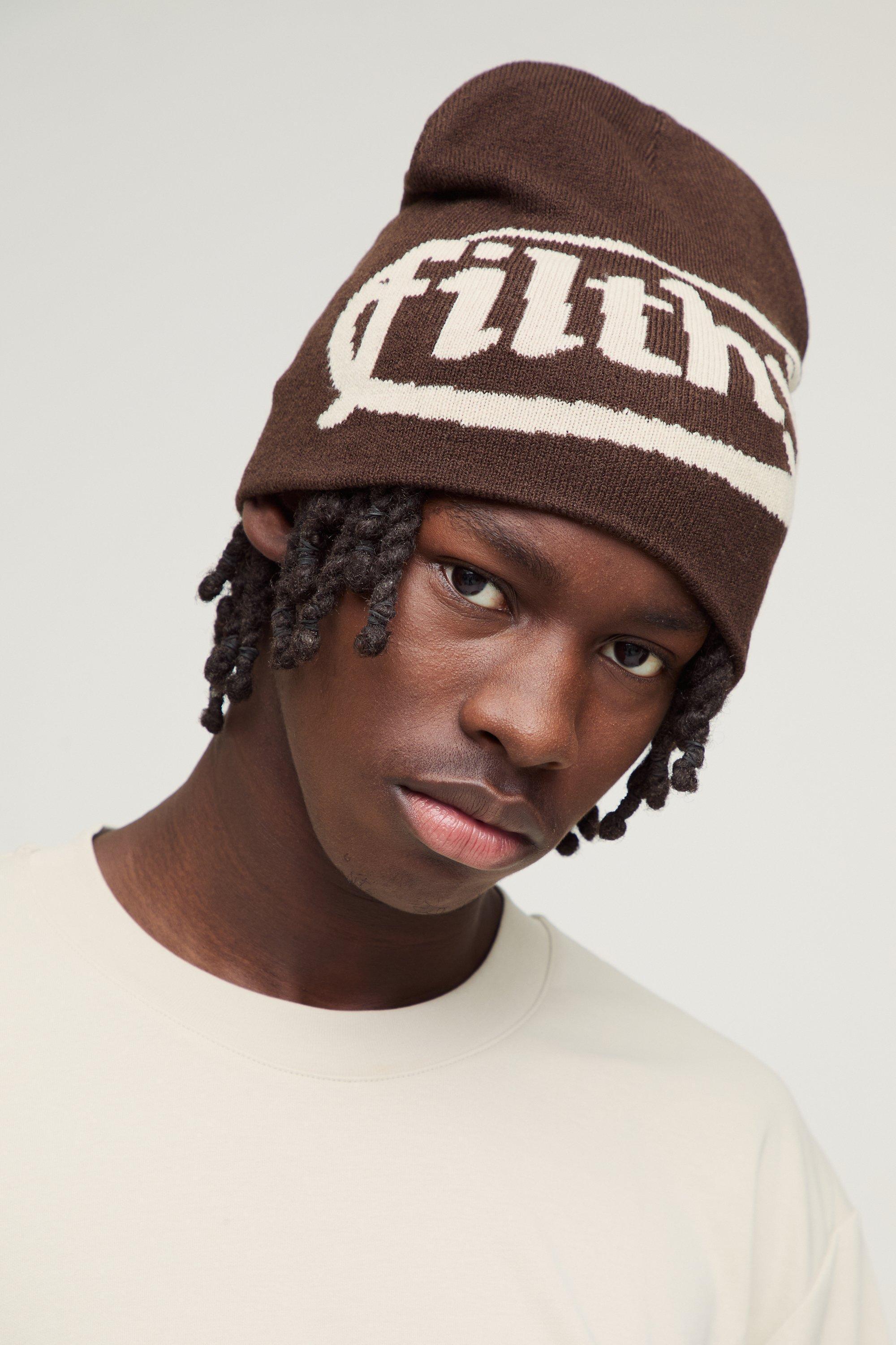 Filthy Graphic Beanie | boohooMAN USA Product Image