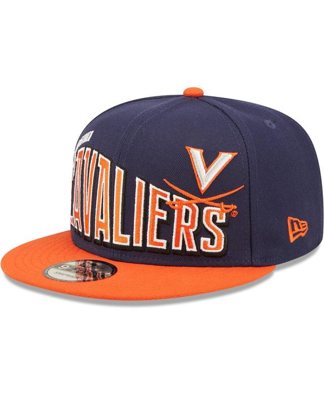 Mens New Era Virginia Cavaliers Two-Tone Vintage Wave 9FIFTY Snapback Hat, Blue Product Image