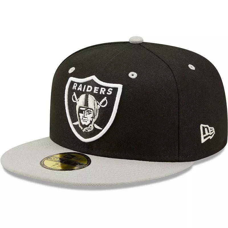 Mens New Era Black/Gray Las Vegas Raiders Flipside 59FIFTY Fitted Hat Product Image