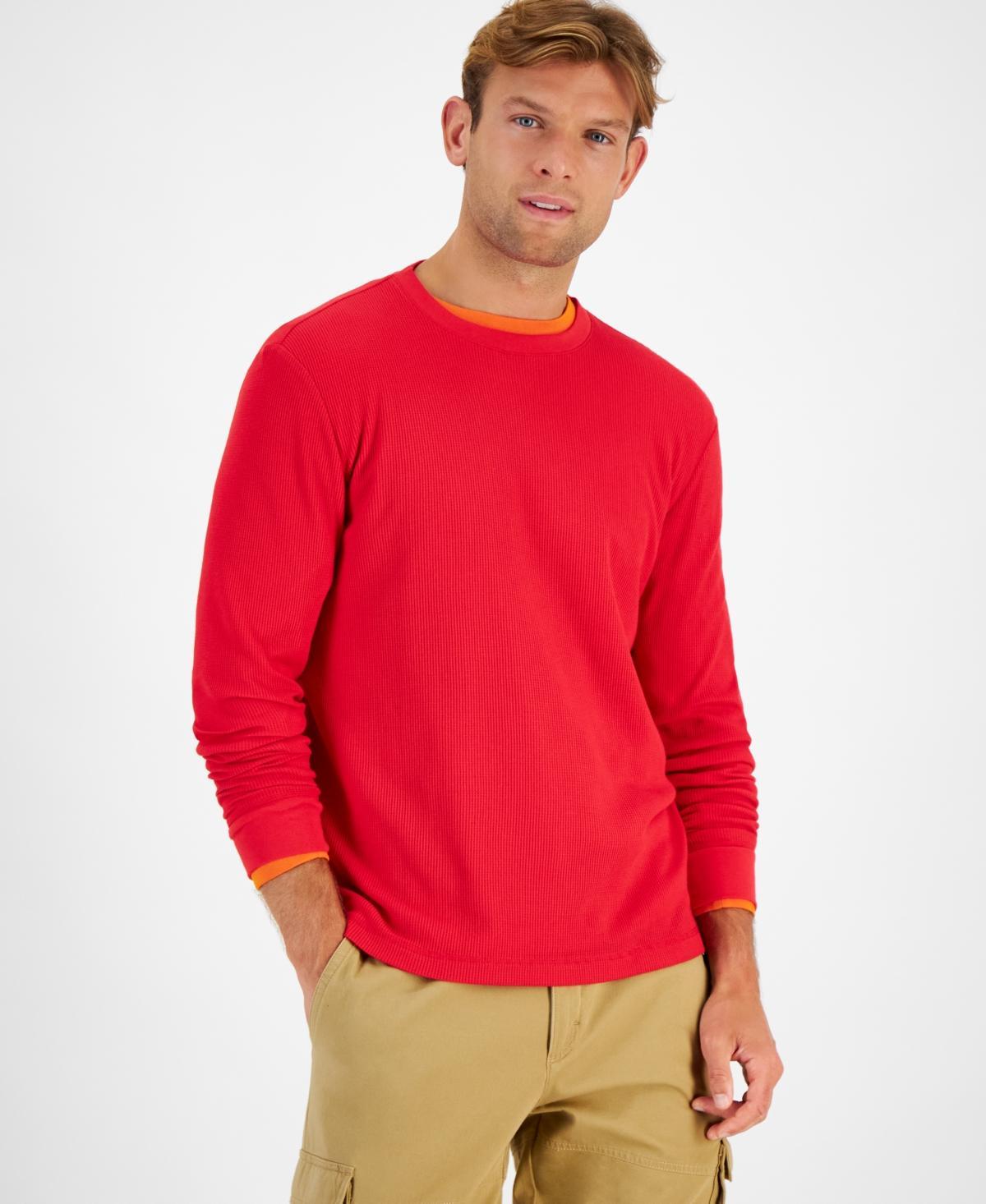 Club Room Mens Thermal Long-Sleeve Ribbed Crewneck Sweater, Created for Macys Product Image