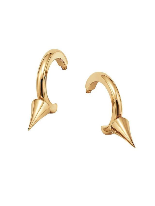 Womens Contemporary 18K Yellow Gold Spiked Hoop Earrings Product Image