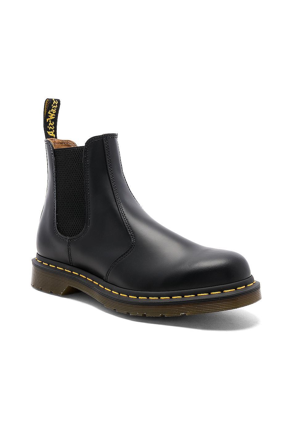 Dr. Martens 2976 Yellow Stitch Smooth Leather Chelsea Boots Smooth) Shoes Product Image