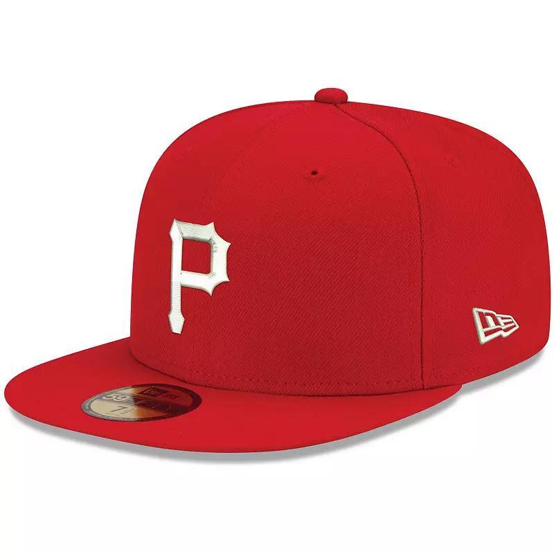 Mens New Era Pittsburgh Pirates White Logo 59FIFTY Fitted Hat Product Image