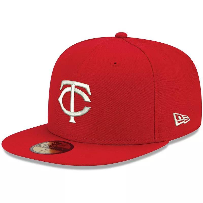 Mens New Era Minnesota Twins White Logo 59FIFTY Fitted Hat Product Image