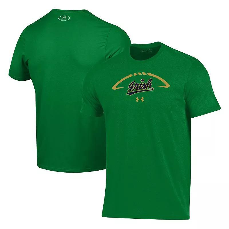 Under Armour Mens Kelly Green Notre Dame Fighting Irish Football Icon T-Shirt Product Image