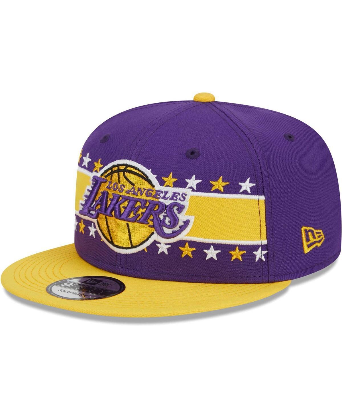 Mens New Era Los Angeles Lakers Banded Stars 9FIFTY Snapback Hat Product Image