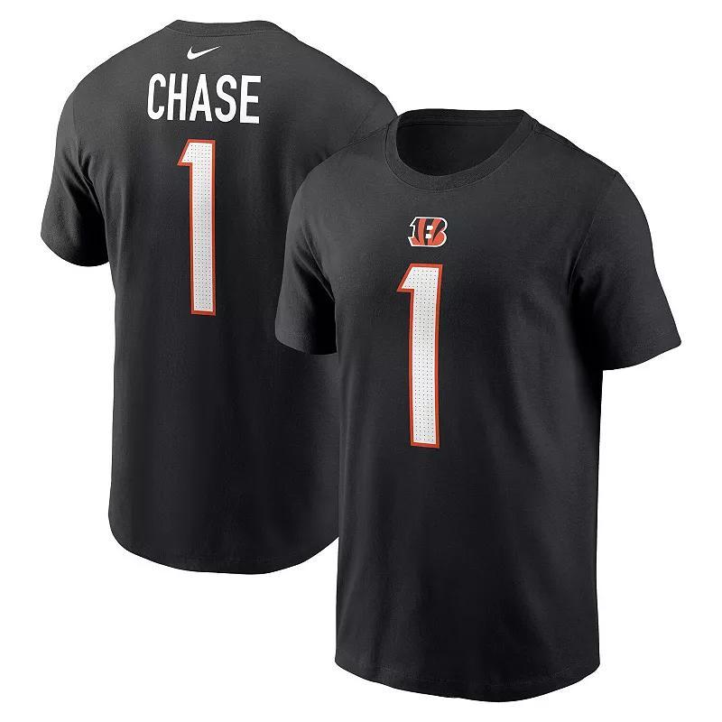 Mens Nike JaMarr Chase Black Cincinnati Bengals Player Name and Number T-shirt Product Image